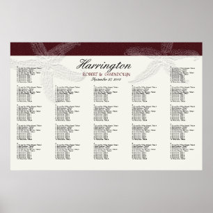 Poster Carte de siège Mariage de poisson Starfish Vin Bou