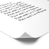 Poster Carte de siège Mariage de script simple en noir mo (Coin)