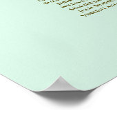 Poster Carte de siège Mariage de table Mint Green & Gold (Coin)