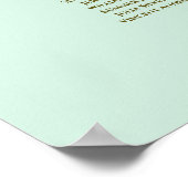 Poster Carte de siège Mariage de table Mint Green & Gold (Coin)