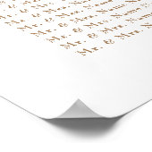 Poster Carte de siège Mariage de typographie de luxe (Coin)