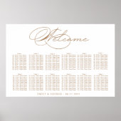 Poster Carte de siège Mariage de typographie de luxe (Devant)