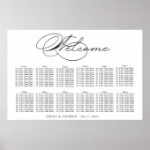 Poster Carte de siège Mariage de typographie de luxe (Devant)