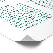 Poster Carte de siège Mariage de verdure botanique modern (Coin)