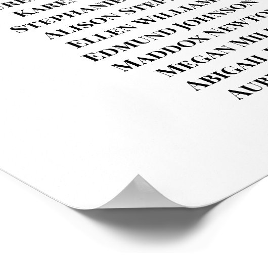 Poster Carte de siège Mariage de verdure simple (Coin)