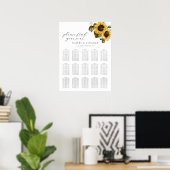 Poster Carte de siège Mariage des tournesols (Bureau à domicile)