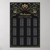 Poster Carte de siège Mariage du Corbeau gothique enchant (Devant)