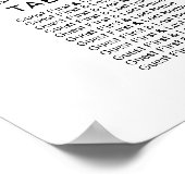 Poster Carte de siège mariage Élégante calligraphie (Coin)