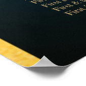 Poster Carte de siège Mariage émeraude géant (Coin)