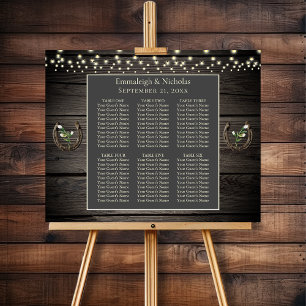 Poster Carte de siège Mariage en bois rustique vieille gr