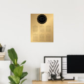 Poster Carte de siège Mariage en dentelle noire dorée (Bureau à domicile)