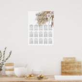 Poster Carte de siège Mariage en laiton Boho Pampas (Cuisine)