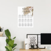 Poster Carte de siège Mariage en laiton Boho Pampas (Bureau à domicile)