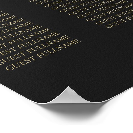 Poster Carte de siège Mariage en or Black Royal Lion (Coin)