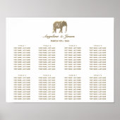 Poster Carte de siège Mariage en or simple (Devant)