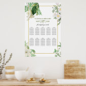 Poster Carte de siège Mariage en or vert blanc (Cuisine)