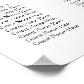 Poster Carte de siège Mariage Eucalyptus (Coin)