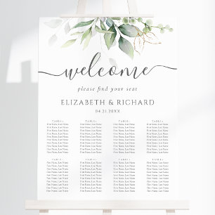 Poster Carte de siège Mariage Eucalyptus