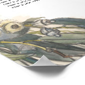 Poster Carte de siège Mariage Eucalyptus aquarelle (Coin)