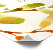 Poster Carte de siège Mariage Feuille d'aquarelle d'autom (Coin)