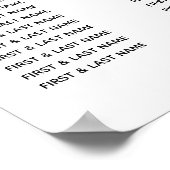 Poster Carte de siège Mariage Feuille d'Olivier (Coin)