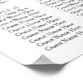 Poster Carte de siège Mariage Feuille Eucalyptus (Coin)