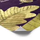 Poster Carte de siège mariage Feuilles d'automne Bois Cit (Coin)