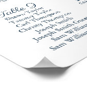 Poster Carte de siège Mariage Floral de la Marine Rustiqu (Coin)