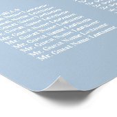 Poster Carte de siège Mariage floral Dusty Blue Magnolia (Coin)