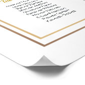 Poster Carte de siège Mariage Floral Or Eucalyptus (Coin)