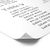 Poster Carte de siège Mariage Floral Orange Bourgogne (Coin)