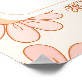 Poster Carte de siège Mariage Floral Retro Orange Daisy (Coin)