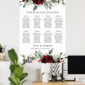 Poster Carte de siège Mariage floral rousse Rustique Bour (Bureau à domicile)