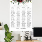 Poster Carte de siège Mariage floral rousse Rustique Bour (Bureau à domicile)