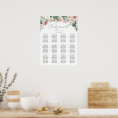 Poster Carte de siège Mariage flou de palme tropicale (Cuisine)