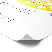 Poster Carte de siège Mariage géométrique à ananas tropic (Coin)