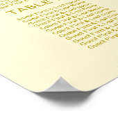 Poster Carte de siège mariage Gold Ivory Calligraphie (Coin)