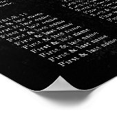 Poster Carte de siège Mariage gothique d'Halloween (Coin)