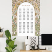 Poster Carte de siège Mariage inspirée de l'Art Nouveau (Bureau à domicile)