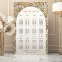 Carte de siège Mariage inspirée de l'Art Nouveau