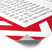 Poster Carte de siège Mariage Lava Red Chevron Zig Zag (Coin)