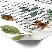 Poster Carte de siège Mariage Magnolia aquarelle (Coin)