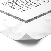 Poster Carte de siège Mariage Marbre blanc moderne (Coin)