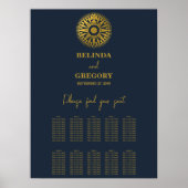 Poster Carte de siège Mariage mariage de la boussole Pass (Devant)