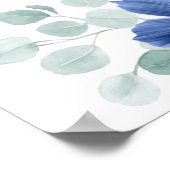 Poster Carte de siège Mariage Mauve and Navy Blue Flowers (Coin)