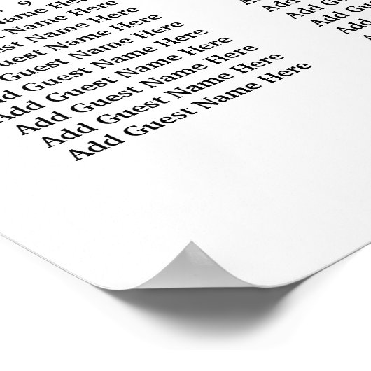 Poster Carte de siège Mariage moderne Fleurs de Flush (Coin)