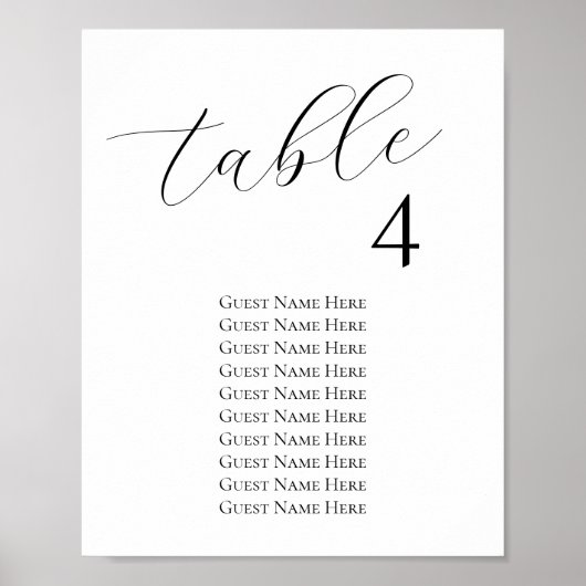 Poster Carte de siège Mariage moderne n'importe quelle ta (Devant)