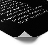 Poster Carte de siège Mariage noir céleste | Lune blanche (Coin)