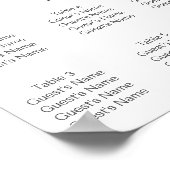 Poster Carte de siège mariage Papillons Coeur argenté (Coin)