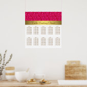 Poster Carte de siège Mariage rose et or chaud (Cuisine)